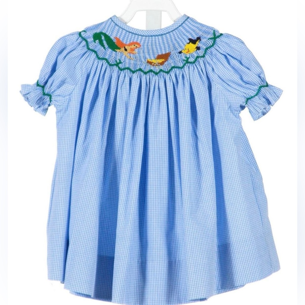 Wish Upon A Star Smocked Ariel Blue Dress 6M NWOT | Baby Boutique
